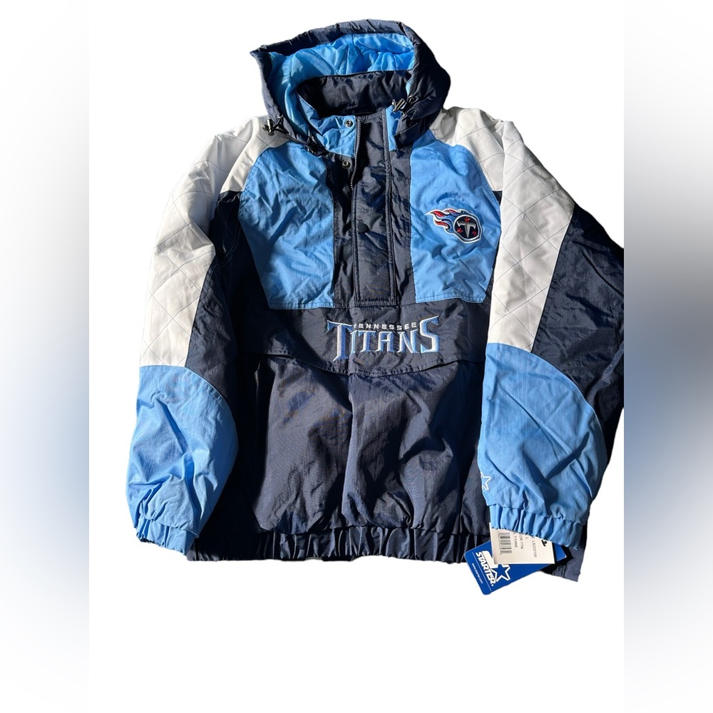 Tennessee Titans Starter Hooded Half Zip Pullover Jacket Mens Size Large - Picture 1 of 5